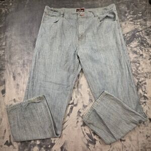 VTG Red Ape Mens Relaxed Fit Light Wash Cotton Denim Jeans Size 42 Red Stitching